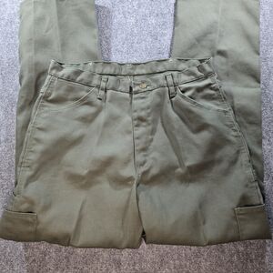 Bulwark Mens Olive FR Carpenter Pants sz 36x32